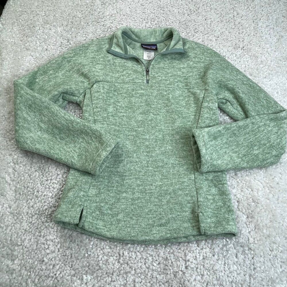 Patagonia Synchilla 1/4 Fleece Zip Pullover Sweater Heather Green VINTAGE